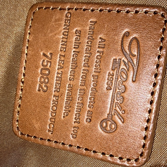 Fossil 75082 Envelope Camel Boho Leather Travel Crossbody Messenger Bag - Picture 7 of 12